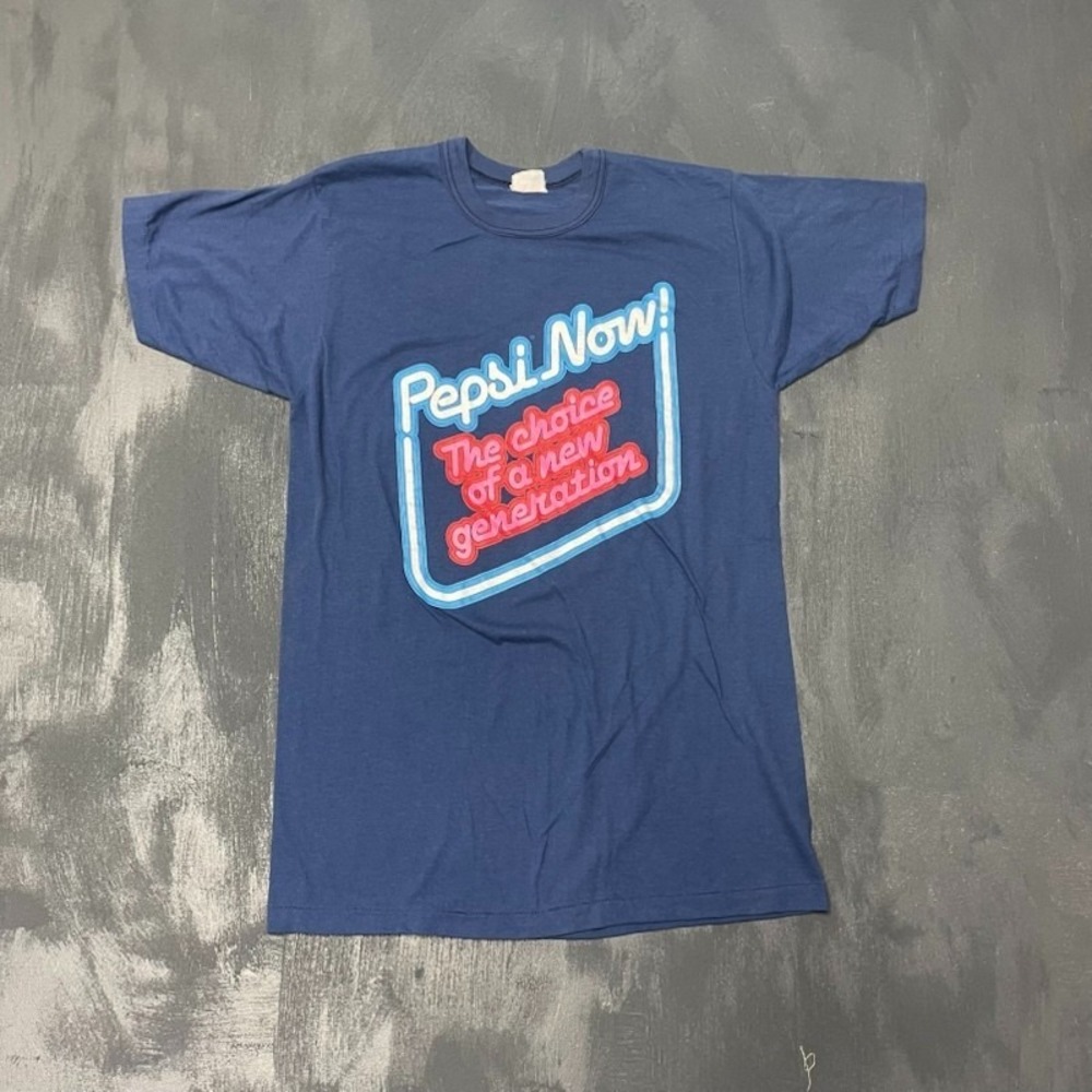 Vintage‎ Pepsi shirt mens small blue 1980s new generation Single stitched